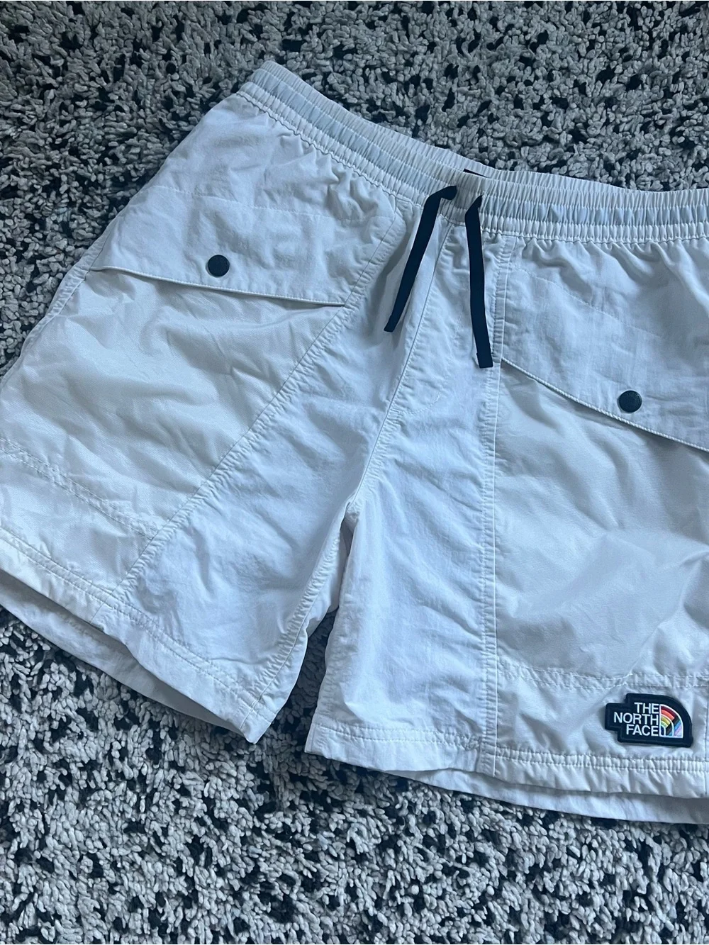 The North Face TNF Outline Shorts Gardenia White Pride Flag Logo Men’s Small